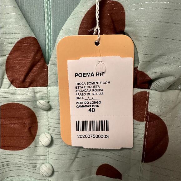 Poema Hit Long Polka Dot Tiered Maxi Dress Size M NWT - Picture 2 of 7